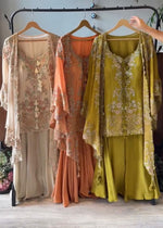 Designer Wear Kurta Plazzo Pair With Shruge In Sequence Embroidery Work