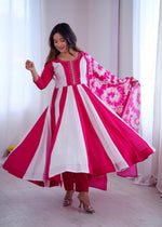 Elegant Embroidery with Digital Printed Designer Anarkali Three Piece Set