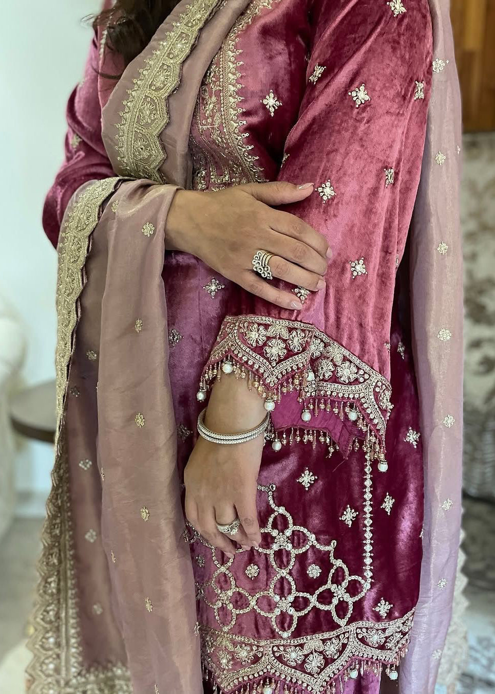 Launching New Party Wear Viscose Velvet Designer Look Set