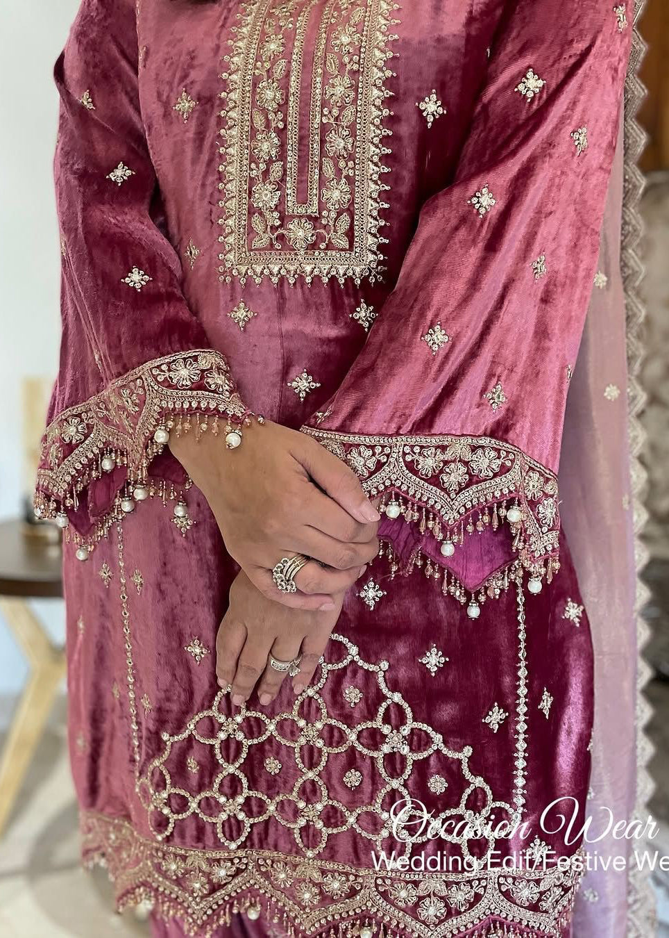 Launching New Party Wear Viscose Velvet Designer Look Set