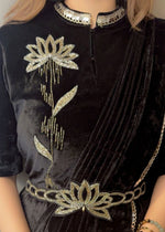 Premium Indo-Western 3-Piece Velvet Saree Set