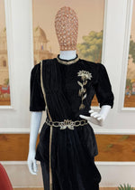 Premium Indo-Western 3-Piece Velvet Saree Set