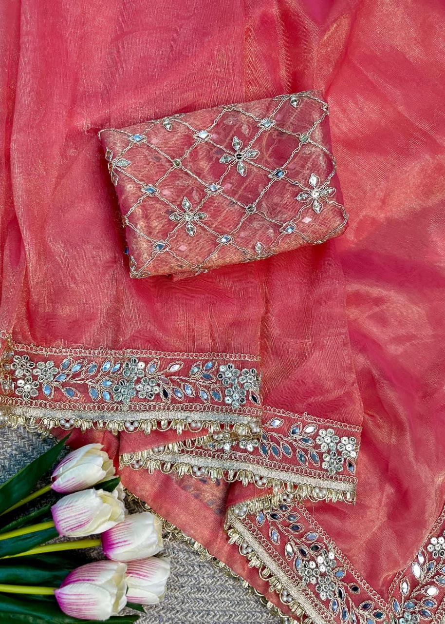 Embroidered Silk Saree