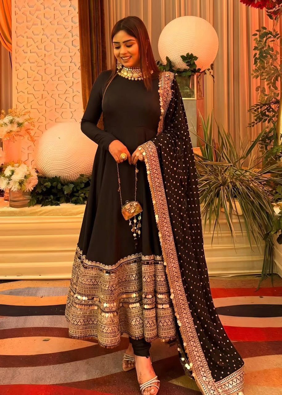 Launching New Designer Party Wear Gown with Embroidery Work