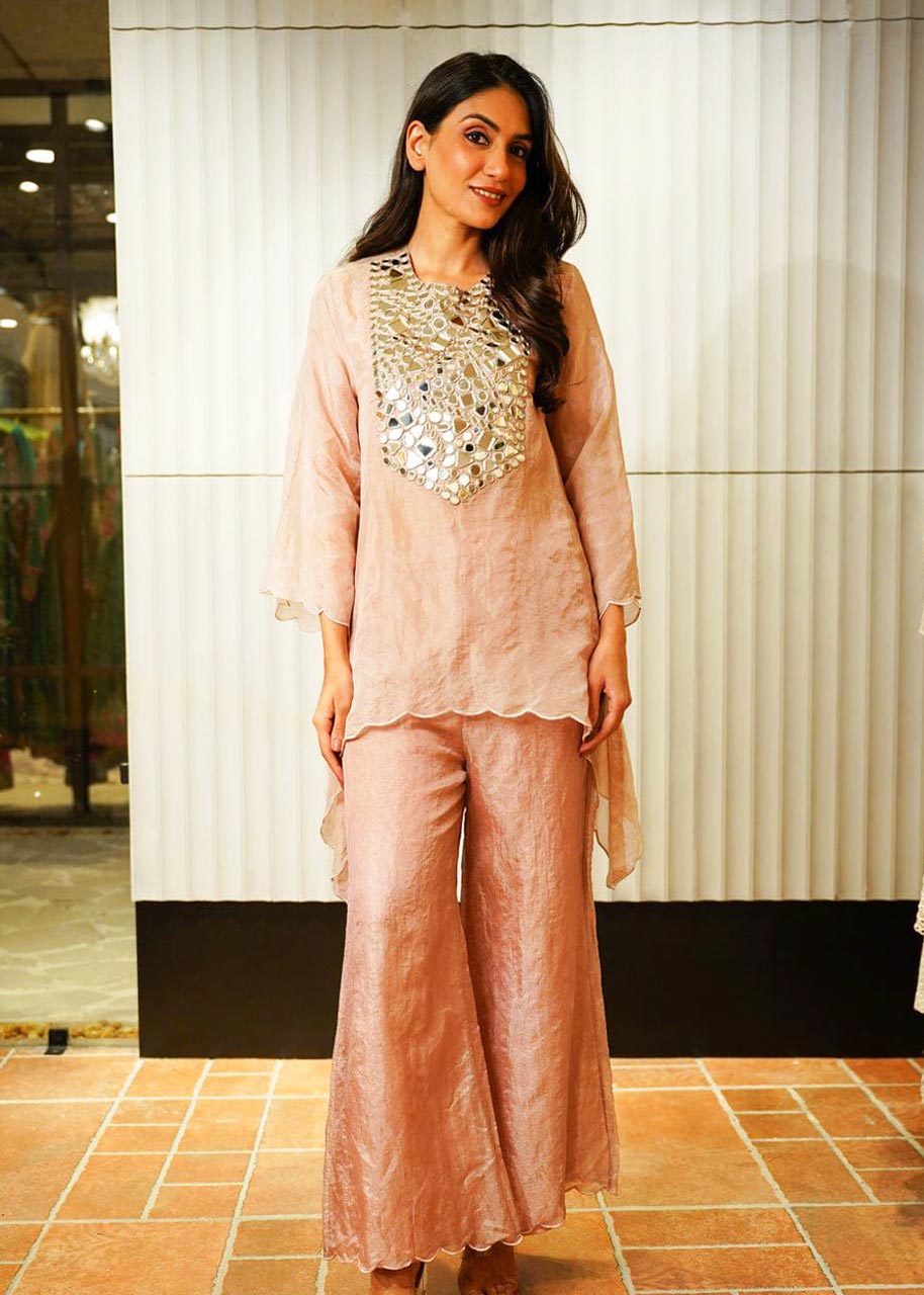 Designer Festive mirror work Co-ord Set