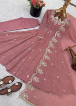 Elegant Embroidered Sequence Designer Anarkali Three Piece Set