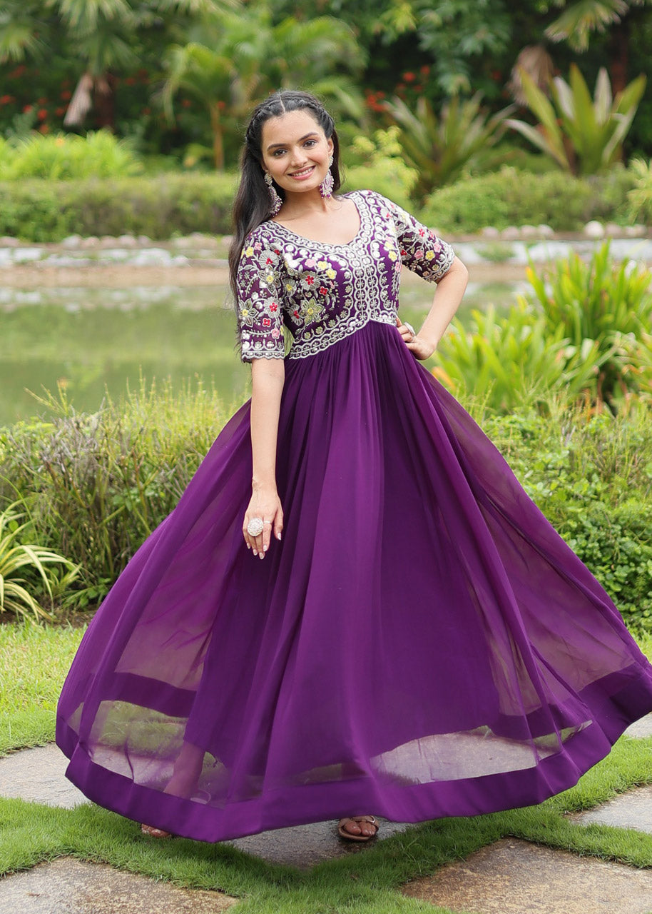 Designer Faux Blooming Gown – Wedding & Party Wear