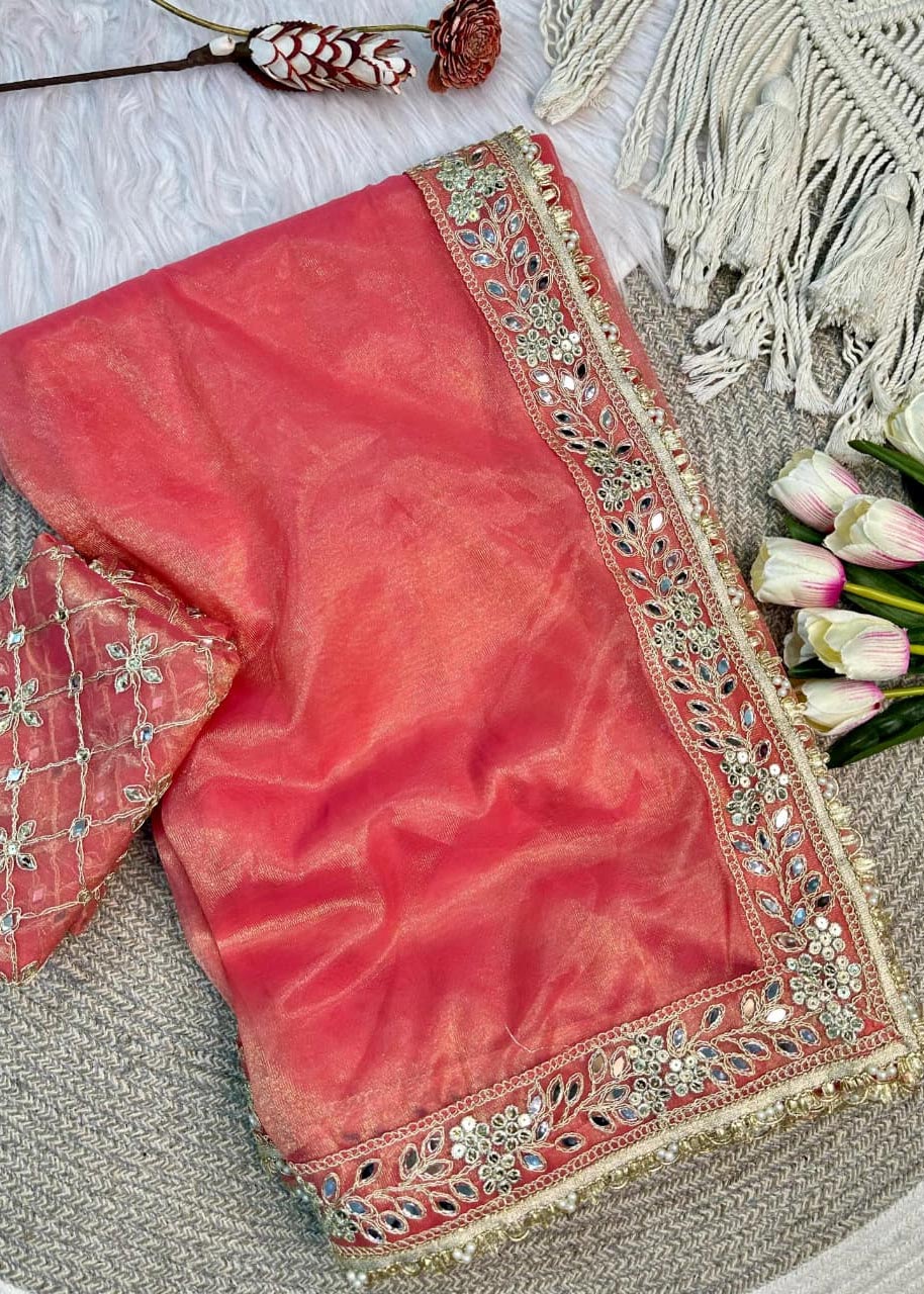 Embroidered Silk Saree