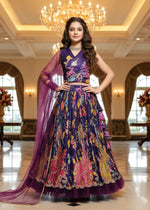 Premium Wine Color Girls Lehenga Choli Set – Kids Party Wear