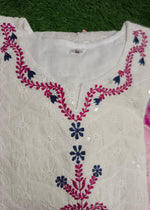 Premium Cotton Chikankari Anarkali Kurta Pant Set with Silk Dupatta