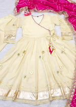 Handmade Anarkali Plazzo Set with Bandhani Dupatta