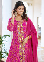 Designer Fox Georgette Kurti, Plazzo & Dupatta Set