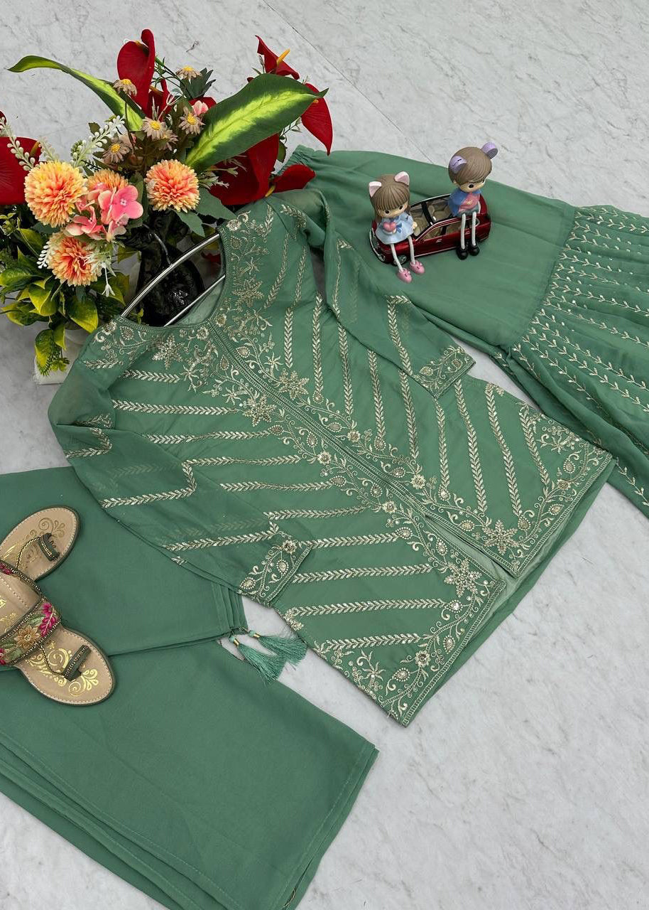 Launching New Designer Party Wear Top, Sharara & Dupatta Set