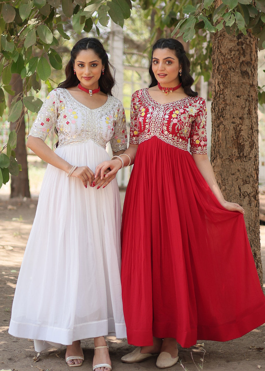 Designer Faux Blooming Gown – Wedding & Party Wear