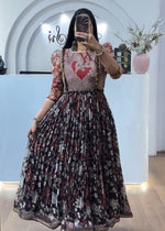 Designer Kalamkari Cota Checks Gown – Wedding & Party Wear