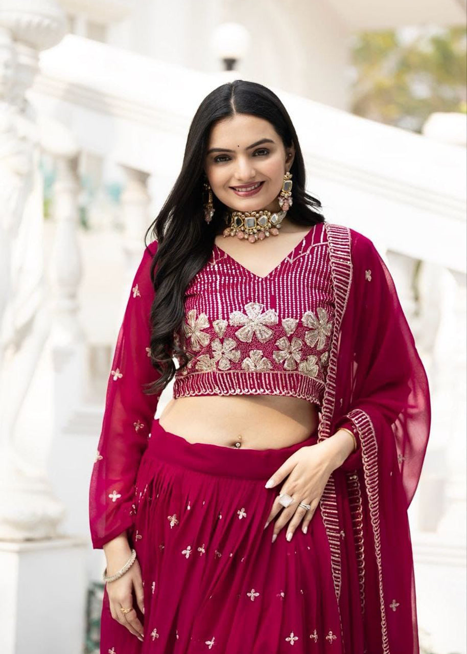 Rani Wedding Wear Georgette Lehenga Choli