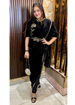 Premium Indo-Western 3-Piece Velvet Saree Set