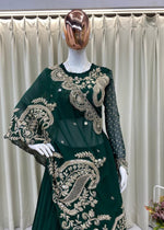 Designer Georgette Sequence Embroidery Work Lehenga With Shrug