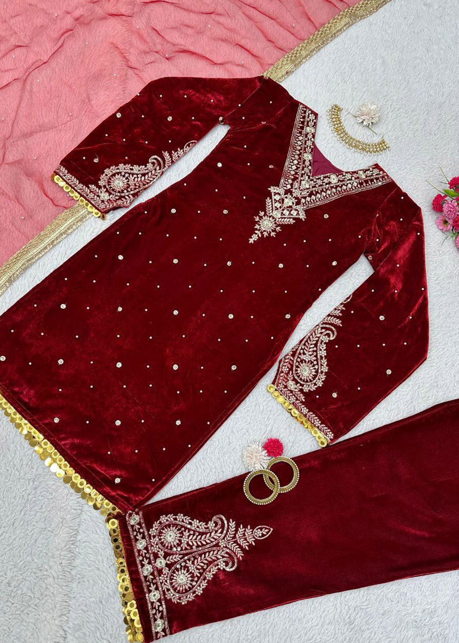 Winter Special Velvet 3-Piece Suit