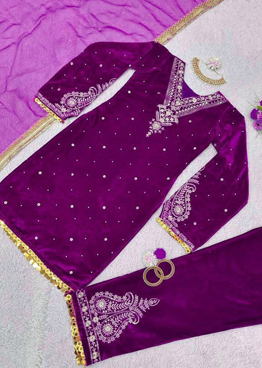 Winter Special Velvet 3-Piece Suit