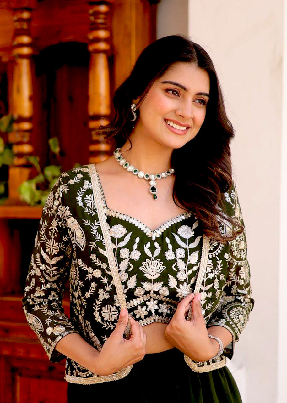 Designer Wedding & Party Wear Koti, Choli & Plazzo Set