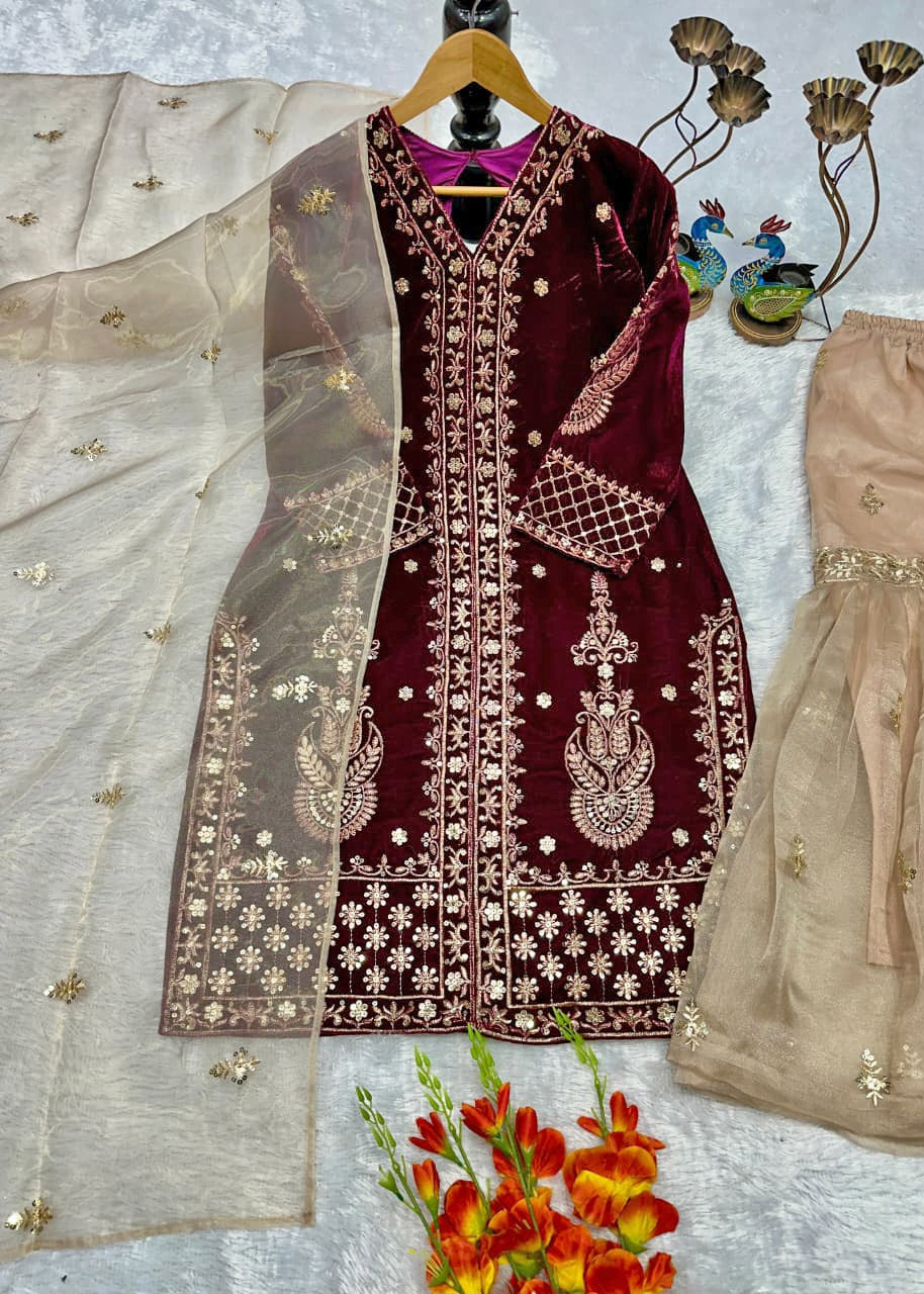 Bridal Special Party Wear Top & Plazzo