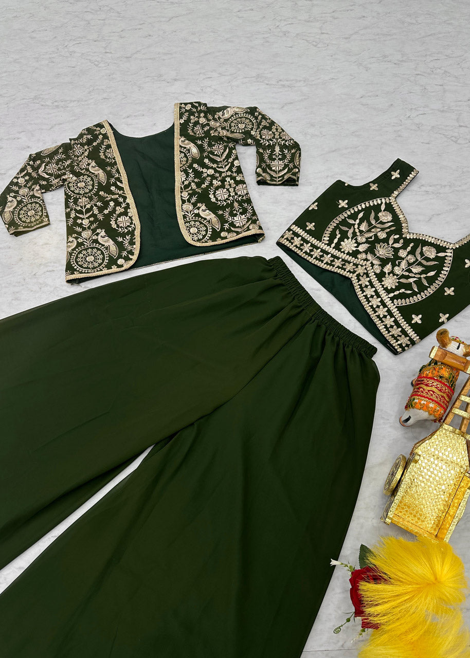 Designer Wedding & Party Wear Koti, Choli & Plazzo Set