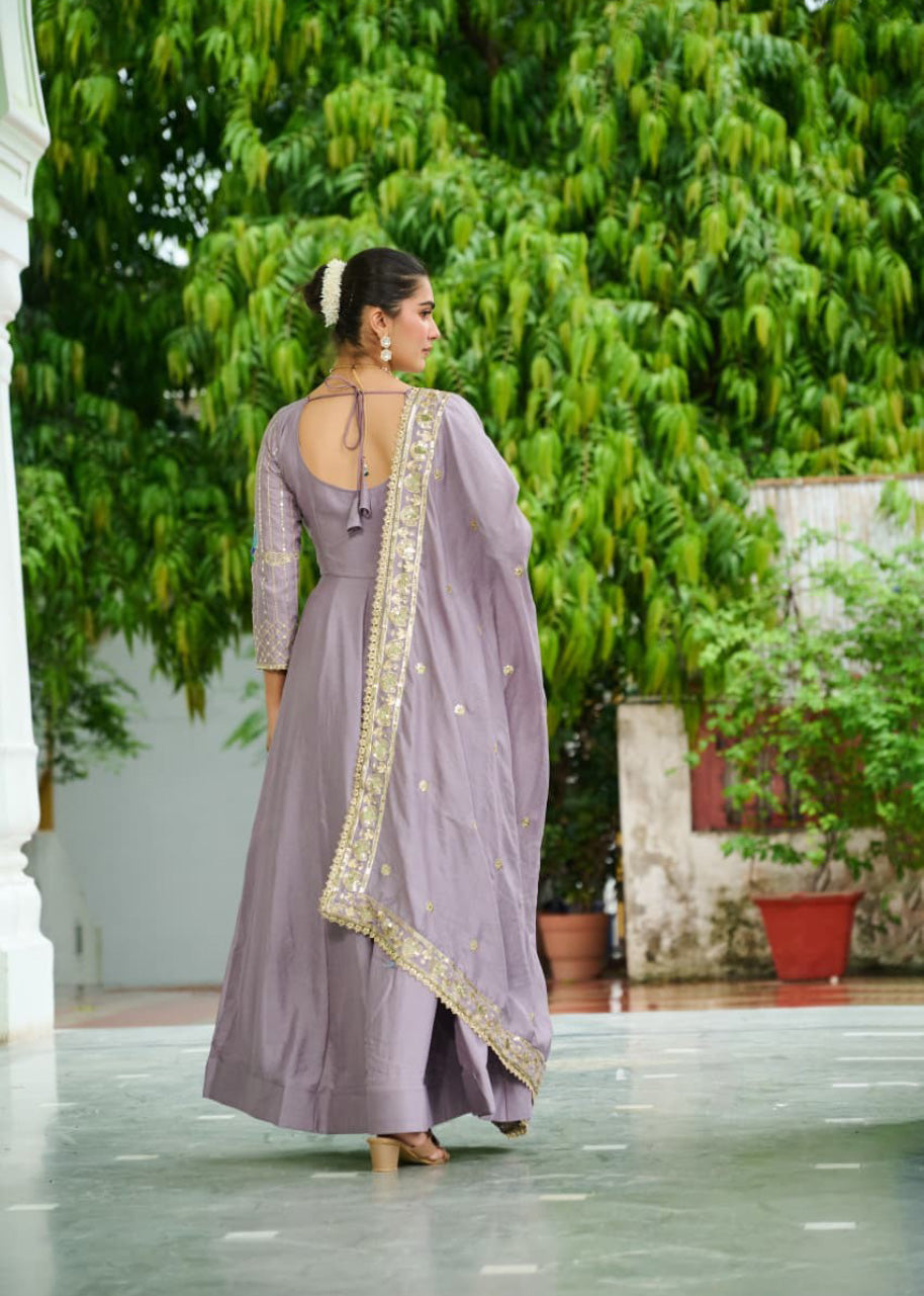 Premium Readymade Gown Dupatta Set