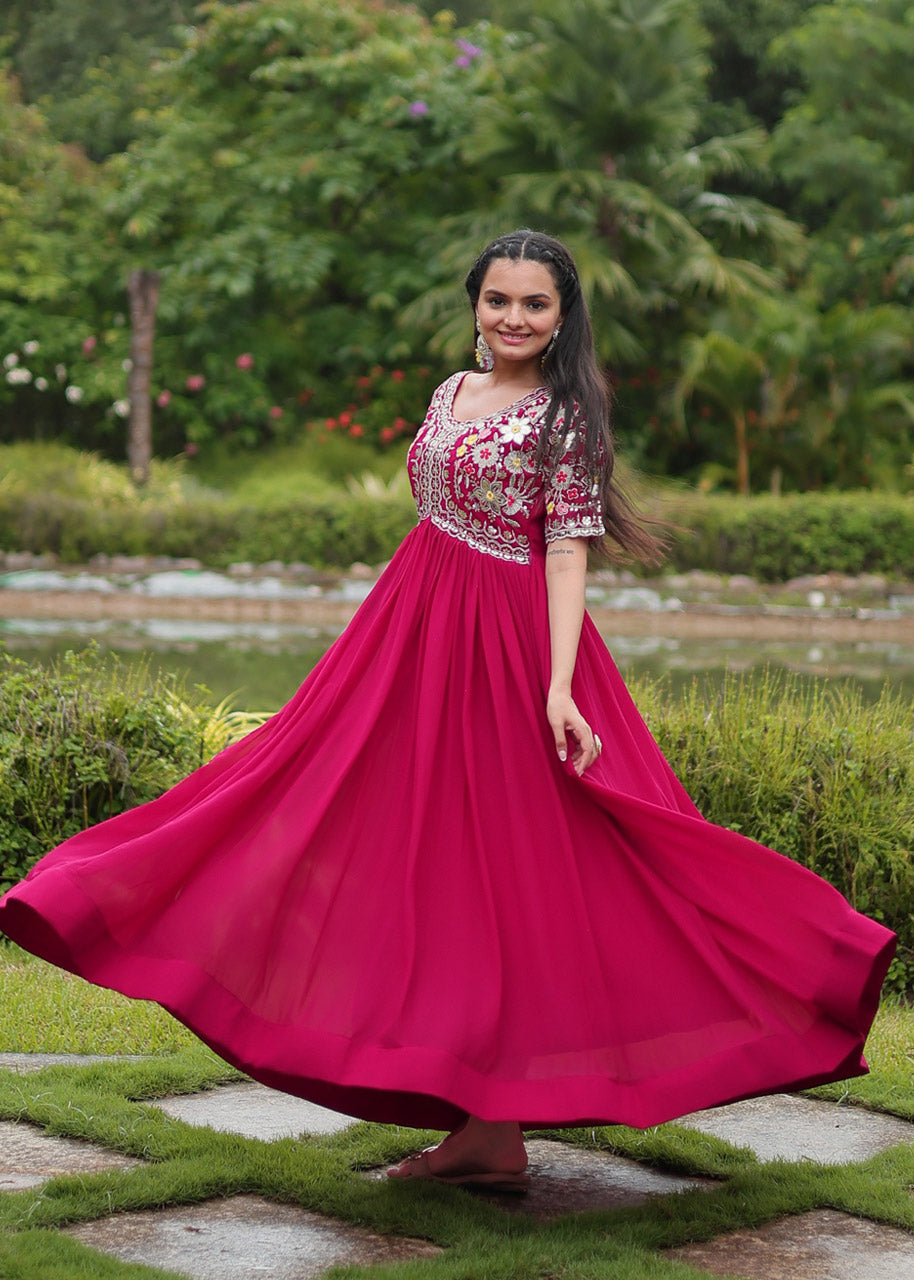 Designer Faux Blooming Gown – Wedding & Party Wear