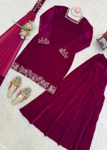 Designer Premium Velvet Sharara Set for Weddings & Parties