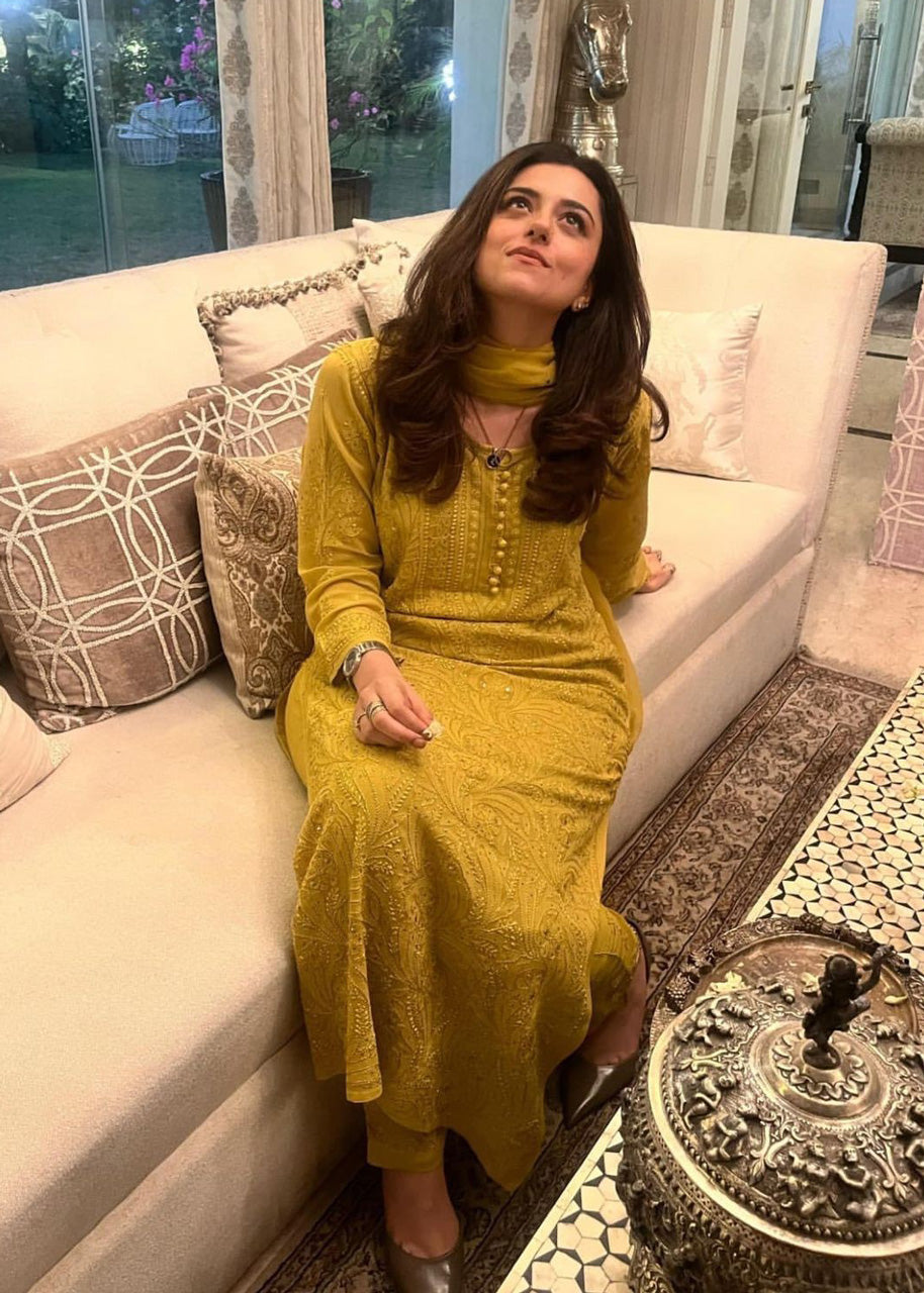 Designer Exclusive Georgette Embroidered Suit Set with Dupatta