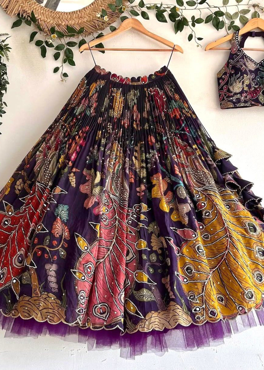 Premium Wine Color Girls Lehenga Choli Set – Kids Party Wear