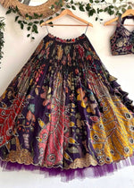 Premium Wine Color Girls Lehenga Choli Set – Kids Party Wear