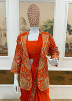 Premium Ready-to-Wear Embroidered Drape Saree Set