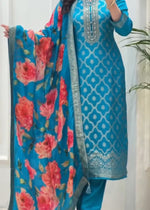 Elegant Banarasi Silk Suit Set with Zari Work – 3 Piece Set