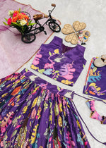 Premium Wine Color Girls Lehenga Choli Set – Kids Party Wear