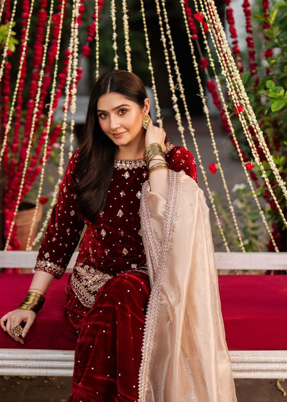 Designer Party Wear Top & Pant Plazzo & With Fancy Dupatta & Embroidery Work