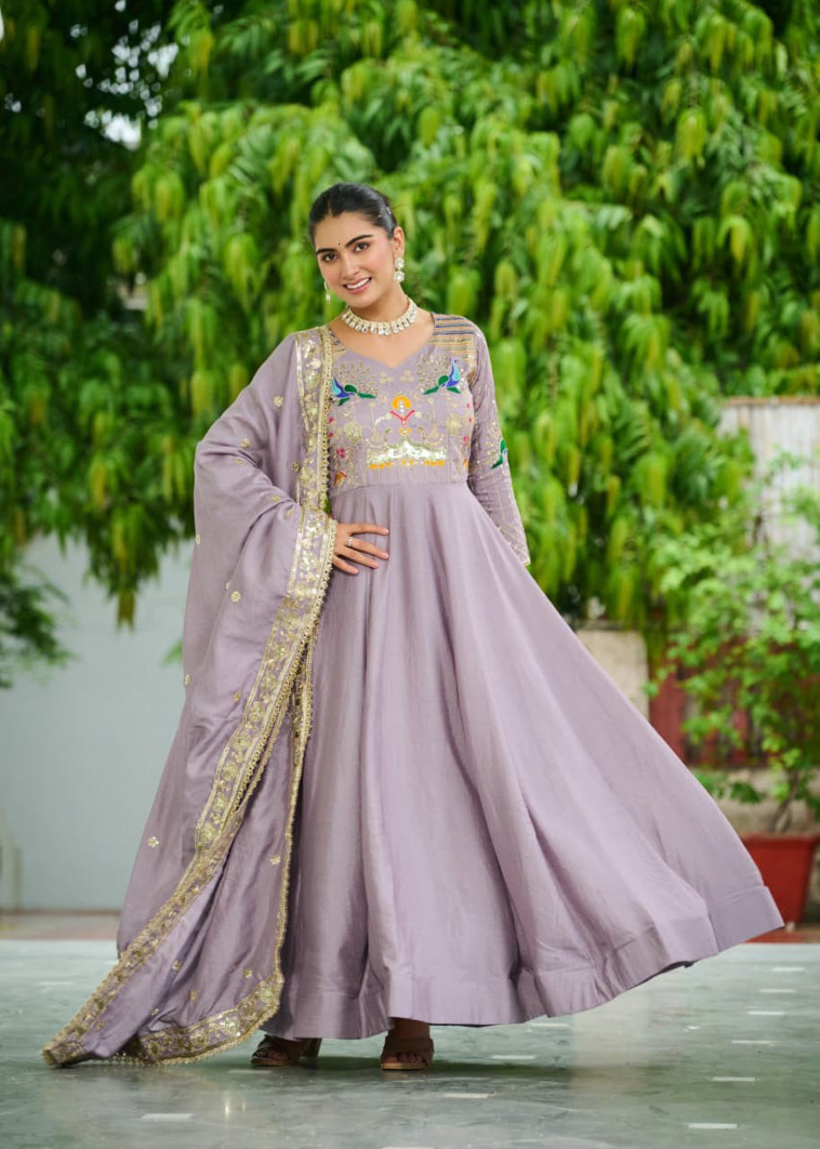 Premium Readymade Gown Dupatta Set