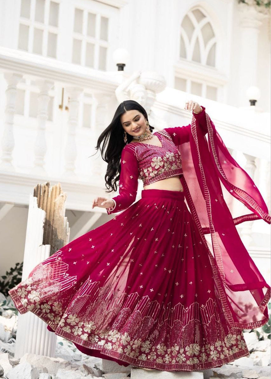 Rani Wedding Wear Georgette Lehenga Choli