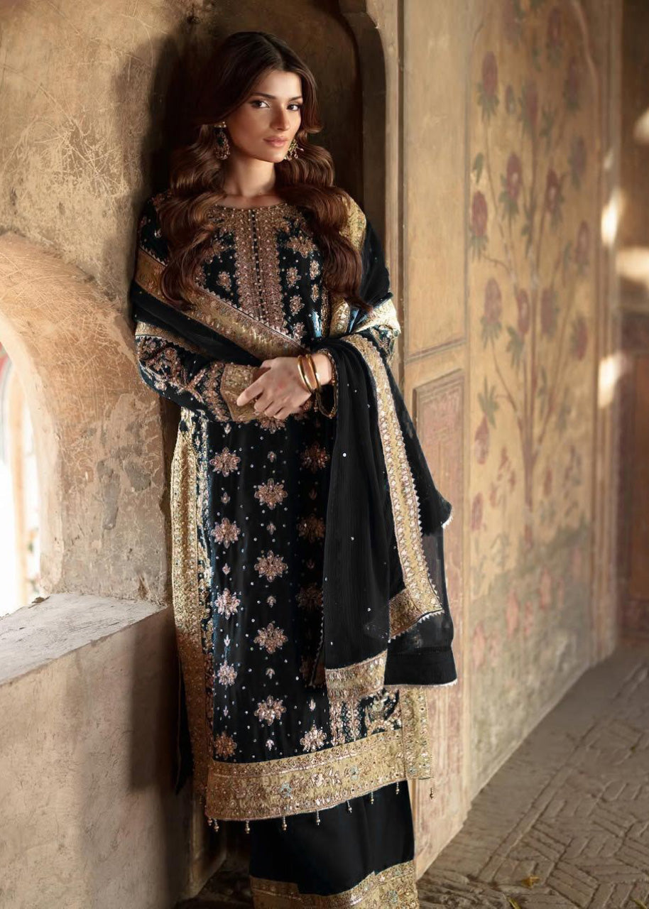 Elegant Embroidered Sequence & Rivet Moti Work Designer Set