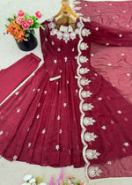 Elegant Embroidered Sequence Designer Anarkali Three Piece Set