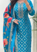 Elegant Banarasi Silk Suit Set with Zari Work – 3 Piece Set