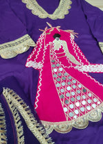 Festive Rani Pink Kurta Set with Peacock Embroidery & Gota Work