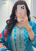 Elegant Banarasi Silk Suit Set with Zari Work – 3 Piece Set