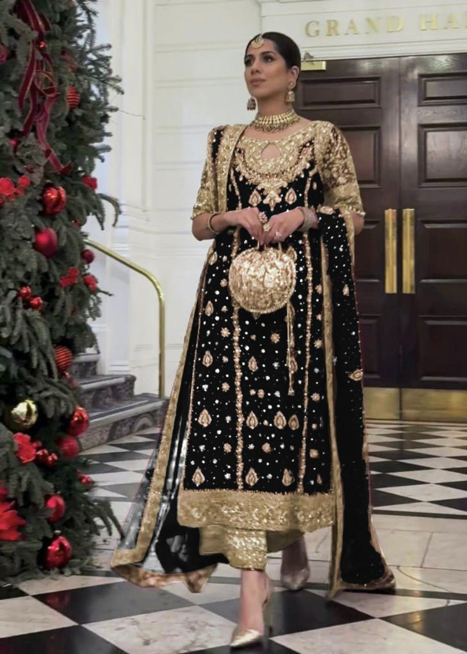 New Designer Party Wear Top, Palazzo & Dupatta Set with Heavy Embroidery