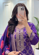 Elegant Banarasi Silk Suit Set with Zari Work – 3 Piece Set