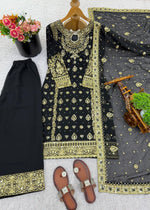 New Designer Party Wear Top, Palazzo & Dupatta Set with Heavy Embroidery