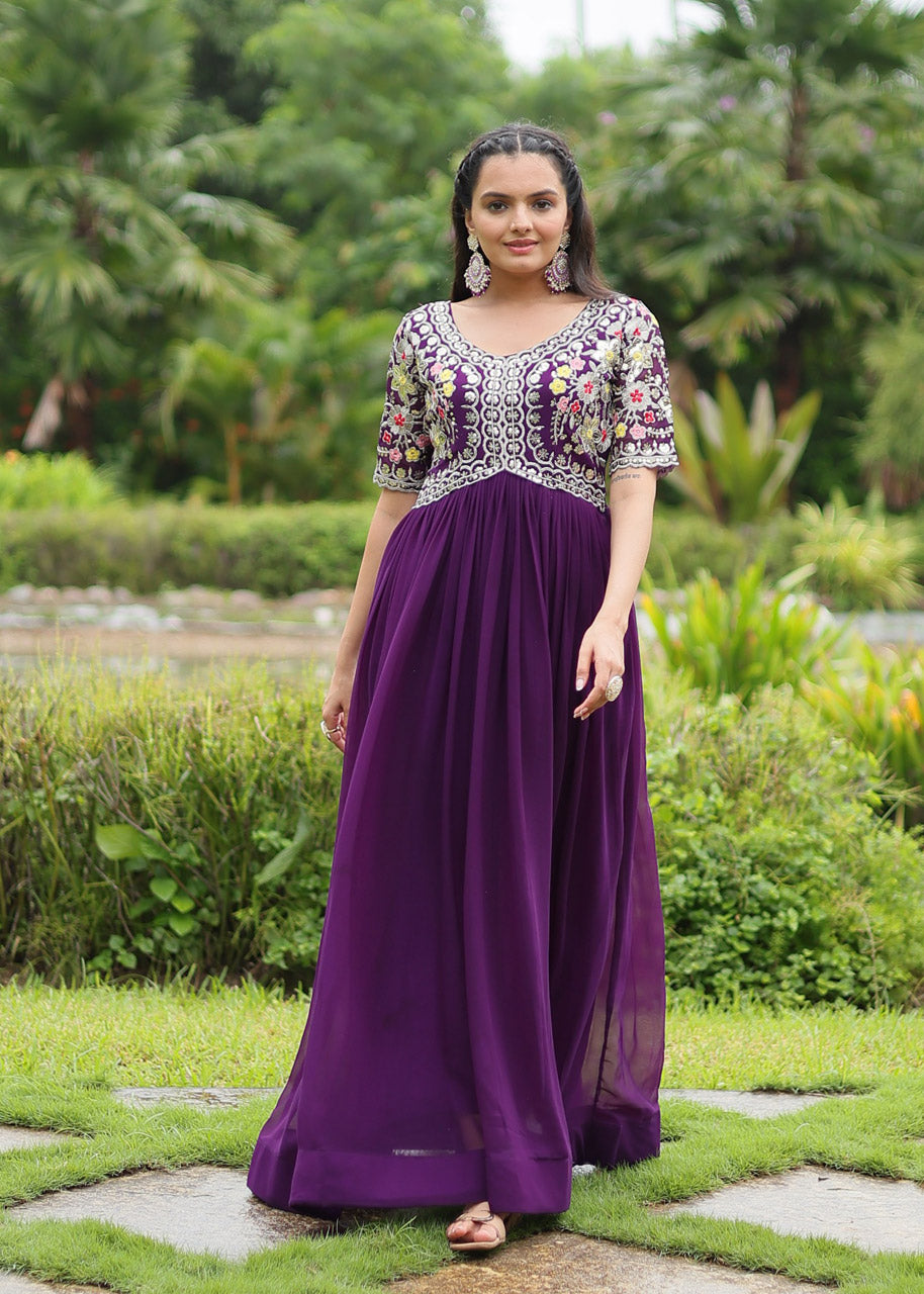 Designer Faux Blooming Gown – Wedding & Party Wear