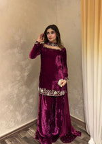 Designer Premium Velvet Sharara Set for Weddings & Parties