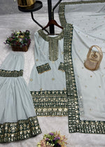 Trending Ready-to-Wear Fancy Kurti Sharara Set with Dupatta